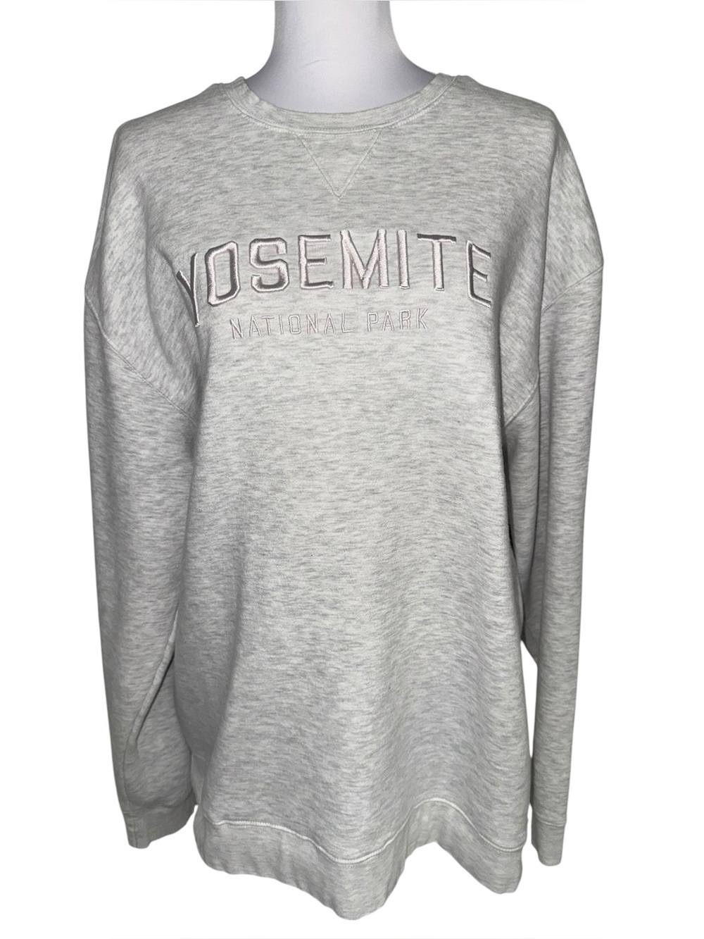 Big Cotton Yosemite National Park Women 2X Gray Embroidered Crewneck Sweatshirt